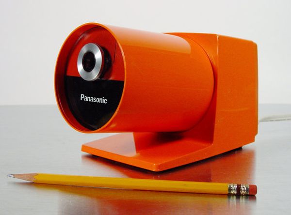 Orange electric pencil sharpener