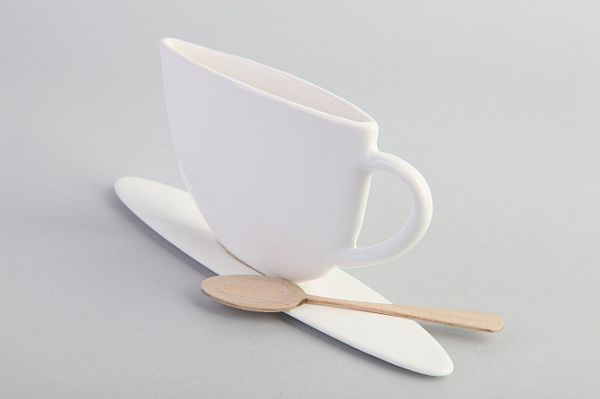 Slim Cup is a flattened ceramic cup