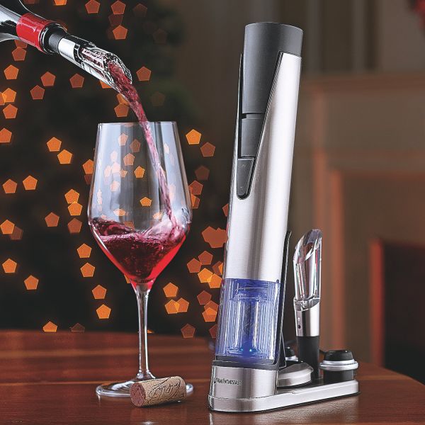 Electric Blue 1 wine opener and preserver set