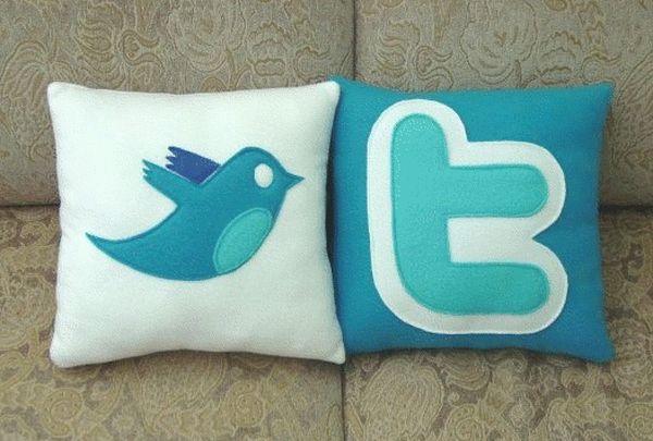 Facebook and Twitter Pillow