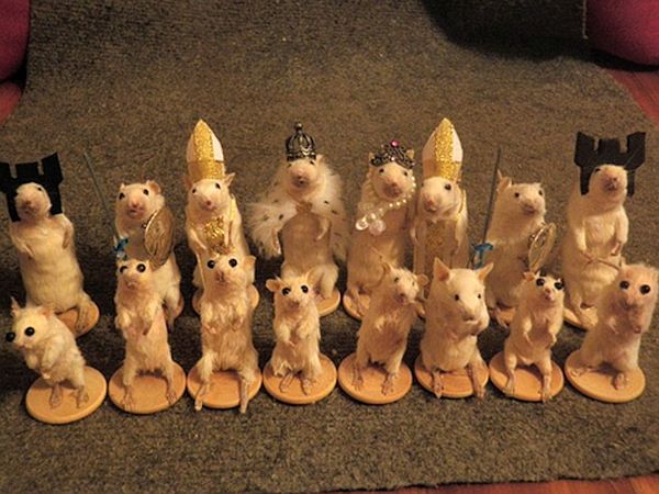 Mouse Taxidermy Chess Set